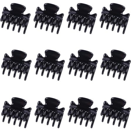 12 stk. Små Hårklemmer, Skridsikre Hårnåle, Hårpynt Mini Hårklemmer Sorte Hårklemmer