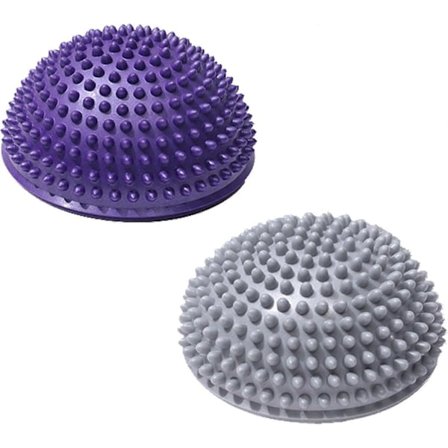 Sett med 2 Piggballer for Balanse, Yoga Halv Fotmassasjeball, Oppblåsbar Piggball Yoga Balansedisk, Balansepute for Sportstrening [db]