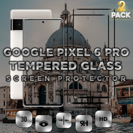 2 Pack Google Pixel 6 Pro - Härdat glas 9H - Super kvalitet 3D
