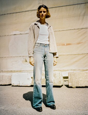 Nudie Jeans Juni Checked Shirt - Beige - X S