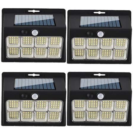 Solcelle vegglamper med bevegelsessensor, 3 moduser, 120 COB LED, utendørsbelysning, 4-pakning_TF_TF