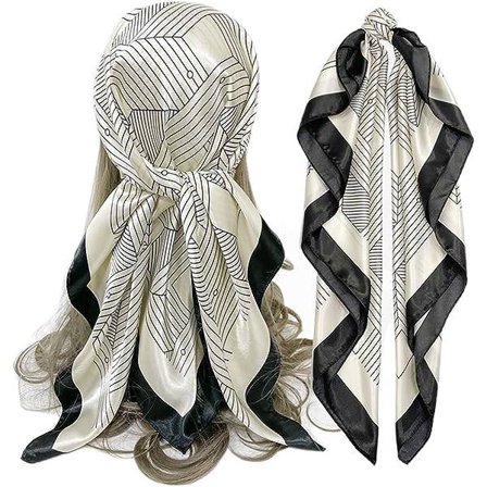 Satin Sjal for Kvinner - Silky Som Bandana, Hår- og Halsklesje, Sovesjal