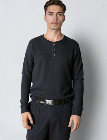 Clean Cut Copenhagen Cal L/S Grandad - Navy - XL