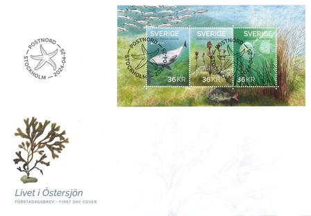 Sverige - EUROPA 2024 Undervandsfauna og -flora - FDC med miniark