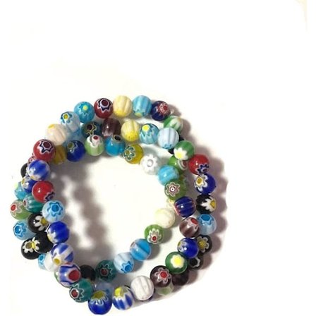 7 Chakra Armbånd 8mm Glasskrystaller Perler Med Enkelt Blomst For