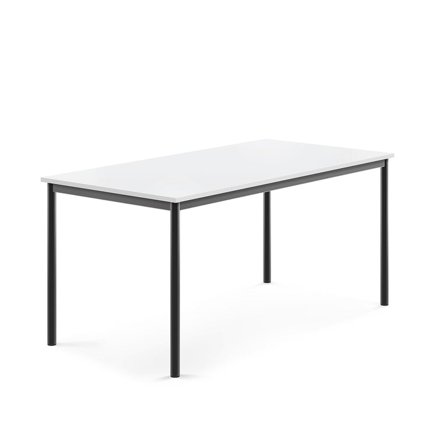 Skrivebord SONITUS, 1600x800x720 mm, hvid højtrykslaminat, antracit