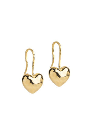 ENAMEL Copenhagen Earrings, Poma Drop Heart Örhängen Dam Guld 23 x 11 mm