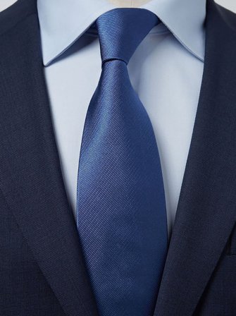 John Henric Men's Blue Tie Plain Size 8