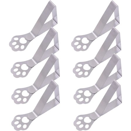 Stykker Dugeklemmer i Rustfrit Stål med Kattepote, Udendørs Bordklemme, Skridsikker, til Picnic, Grill