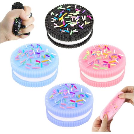 4 stk. Taba Squishy Biscuit Stress Relief Legetøj Klemning Biscuit Simulation Legetøj til Ultra Blød Dekompression Legetøj Stressbold Klemme Legetøj 