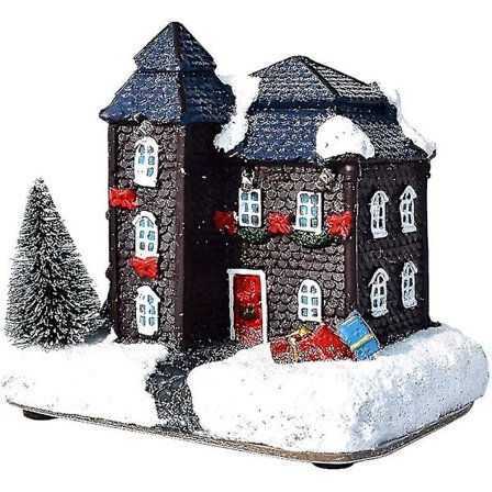 Jouluinen valaistu mökki maaseudun lumitalo lomavalaistus sisä- ja ulkokäyttöön