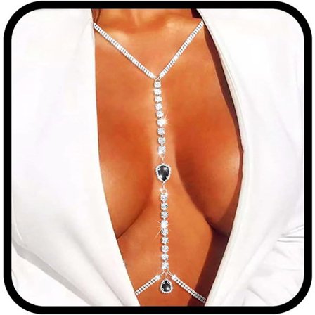 Rhinestone Kropskæde Krystal Kropssmykker Glitrende Taljekæder Natklub Strand BH Kropskæder til Kvinder