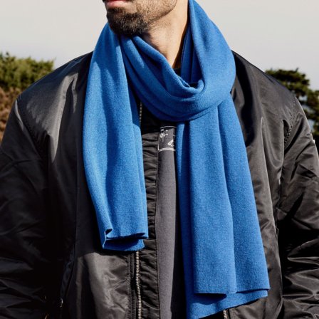 Hiems | Bufanda de mezcla de lana azul para hombres - Bufandas de invierno