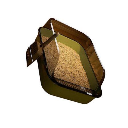 Ekstra Stor Kattedo Høy Side Forhindrer Søl Fortykket Konstruksjon Lett å Rengjøre Stort Kjæledyrtoalett Skyer grå