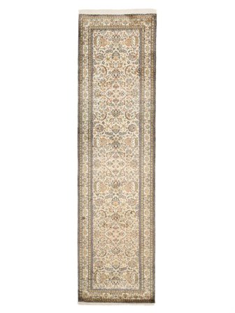 Dywan Kaszmir Czysty Jedwab 80X297 Chodnikowy Pomarańczowy/Brunatny (Jedwab, Indie)