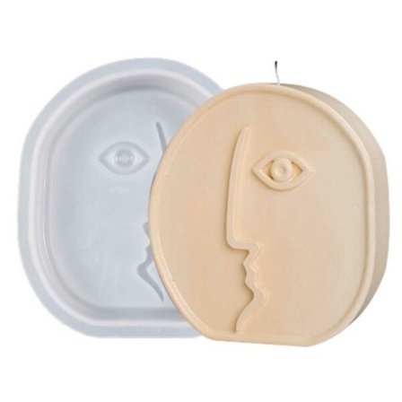 Silikon Ljusform DIY Stearinljus Runt Ansikte