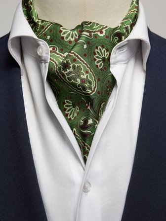 John Henric Men's Grüner Seiden Krawattenschal Paisley Size Onesize