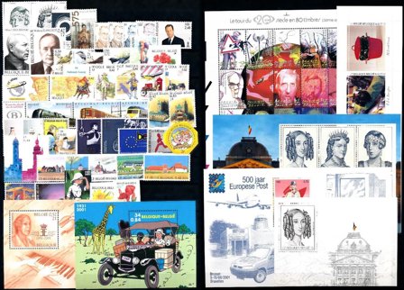 Belgien - Årgang 2001 - Postfrisk