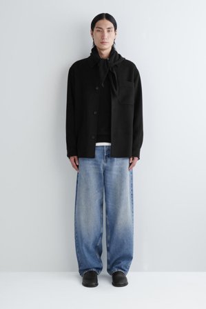 COS Men's Overshirt In Lana Doppiata in Nero