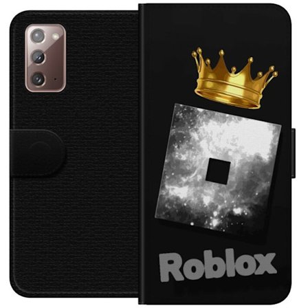 Kompatibelt Lommeboketui til Samsung Samsung Galaxy Note20 Minimalistisk svart og sølvfarget Roblox-symbol med gylden krone og luksuriøs gamer-estet