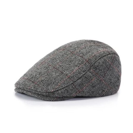 Tweed Flat Cap til Mænd, Kørehue Newsboy - Justerbar Trendy Newsboy Irsk Basker, Forår Efterår Vinter