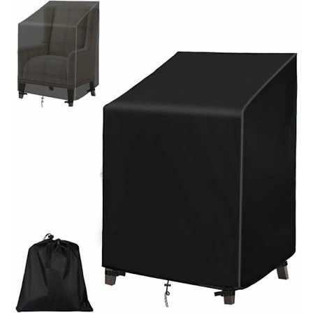 Hage Stoltrekk (68×68×80/120cm), 210D Oxford Vanntett Stablestoltrekk, Utendørs Stablestoltrekk med Armlener, Hagemøbeltrekk