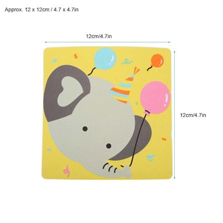 Piirrettyjen el inten kuvioinen lattiamattomuovi, huurretut portaat, kylpyhuoneen liukastumisenestotarra, 12 kpl/pussi, keltainen+norsu