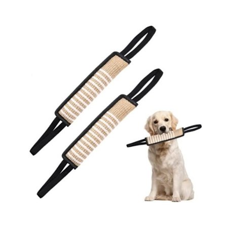 Hundeleke - Jute Bite Pølse - 2 Ekstra Sterke Biteleker - Trekktau Leker Tug