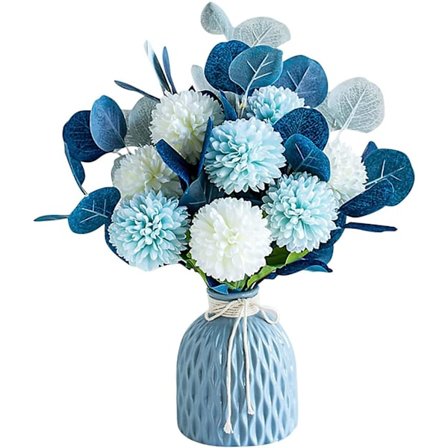 Tekokukat Hortensia Kimppu Silkki Tekokukat Ja Lehdet, Muovi Kukkien Järjestely Ilman Maljakkoa Häät Kotitoimisto Koristelu