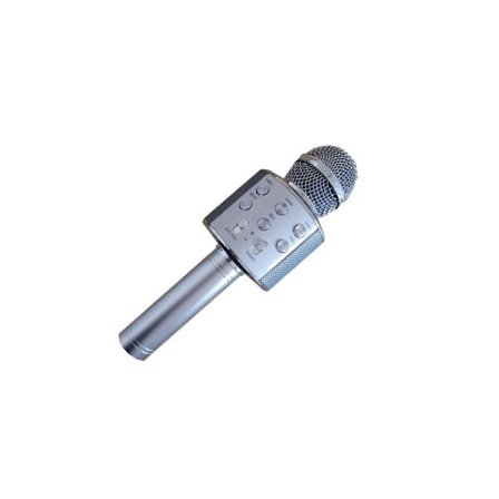 1 stk trådløs karaoke-mikrofon, (sølvfarget) barnekaraoke