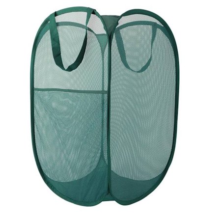 Pop-up vaskekurv i netting med håndtak, lett og pustende, kan foldes kompakt, stor kapasitet, bærbar sammenleggbar skittentøyskurv, egnet