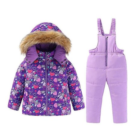 4-7T Jenter Ski Dresser Snowboard Jakke Bukse Vinter Varm Barne Jakke Utendørs Sportsklær Snowboard Ski Dress Tykk Bomull