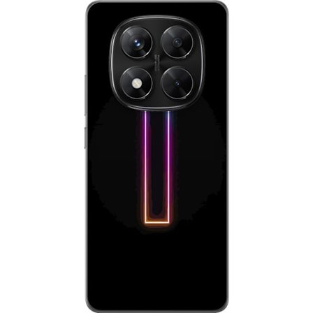 Kompatibel Mobilcover til Xiaomi Xiaomi Redmi Note 14 Pro Minimalistisk neonbogstav I i regnbuefarver mod mørk baggrund