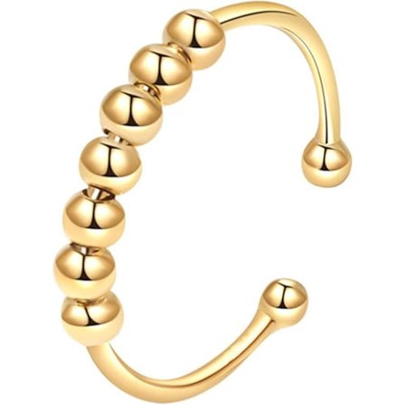 Oro Ångest Ring, Anti Stress Ringar, Ångest Spinner Fidget Kvinnor, Justerbar Anti-Stress Ring för Kvinnor, Halsband Finger Rökavvänjning Ringar