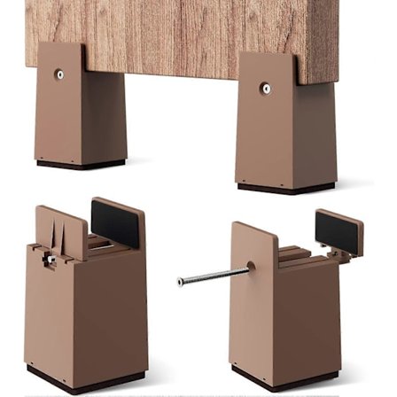 Sengeforhøjere, 4 tommer justerbare bordforhøjerblokke med 4 pakker kraftige stoleforhøjere af møbelforhøjere Stolebenforlængere, understøtter 9000 kg