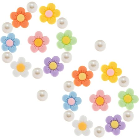 28 stk. Blomster Sko Charms til Croc Clog Sandaler Armbånd Tilbehør Dekoration Søde Designer Sko Charms Perle Sko Charms til Piger Børn Teenagere 