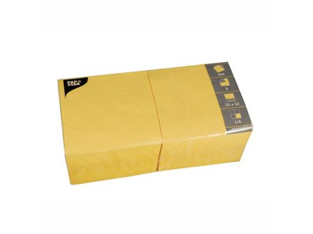 PAPSTAR Servett 3-lagers, ¼-vikt, 33 cm, gul 250/fp - Lyreco - Kök och servering - Servetter och dukar - Servett - 3-lagers