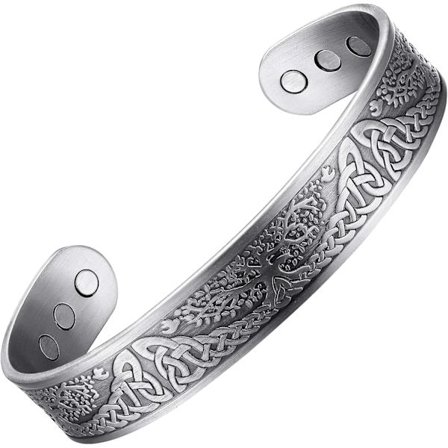 Magnetiskt koppararmband för män Magnetiskt armband Hög mätare 99,9% massivt koppar med magneter Anti-allergier Vintage blomma koppar