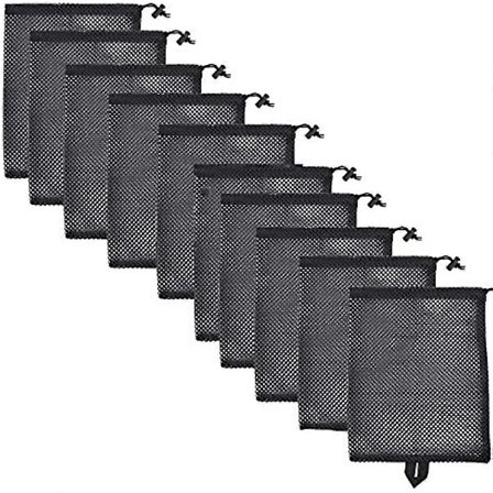 Svarta nätpåsar Nylonpåse Hållbar dragsko Nätpåse Reseväska Nätförvaringsväska för kosmetika Duschgeler Flaska Kruka Tennis Golfboll Utomhus