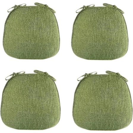 Ruokailutuolin tyynyt, 4 kpl - Liukumattomat U-muotoiset istuintyynyt soljilla, pestävät - Vihreä