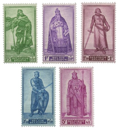 Belgien 1946 - OBP 737-41 - Ubrugt