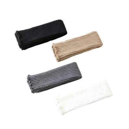 4 par; Størrelse: One Size - 4 par ensfarvede damesokker, Y2K-stil, med termisk beskyttelse og lodrette striber til efterår og vinter