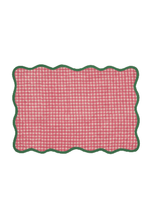 Pick A Poppy Scallop Quiltad Bordstablett - 33x48 Cm Serveringstillbehör Rosa 34x48