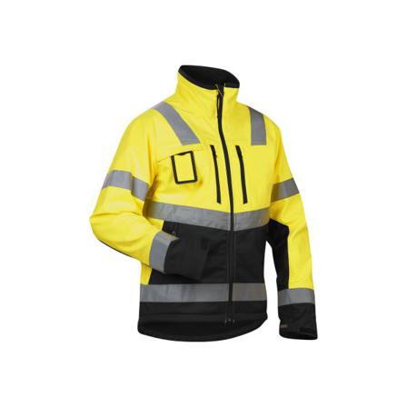 Blåkläder 4900251733894XL Softshelljakke Høj synlighed gul/marineblå, jakke med høj synlighed Hi-Vis gul/marineblå, Tøj