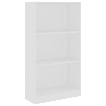 Vidaxl Bokhylla 3 Hyllor Vit 60x24x109 Cm Konstruerat Trä Vit