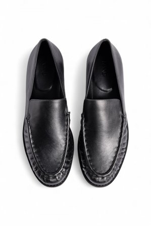 Premium Selection Mocassins en cuir froncé - Chaussures Plates - Noir - EU 40