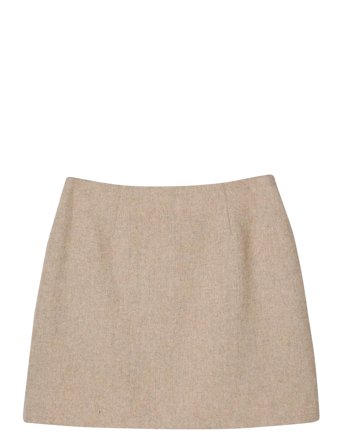 Short Wool Blend Skirt Beige Lexington Clothing