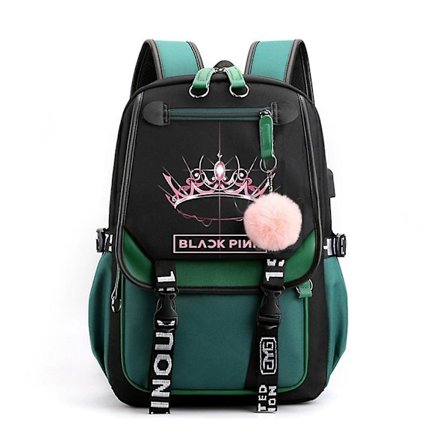 Blackpink Backpack Laptop Bag School Bag Bookbag With Usb Charging&headphone Port