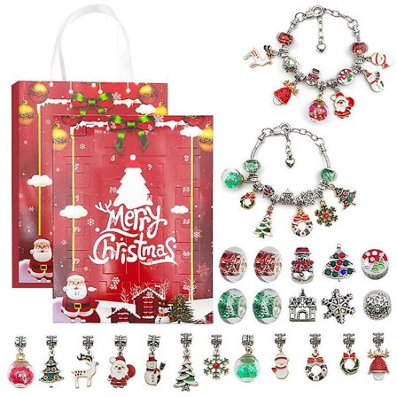 Gör-det-själv-julprydnader-adventskalender 2023 Smycken Adventskalender Gör-det-själv-armbandssats Ringar Örhängen Smyckeskalender Julkalender jul