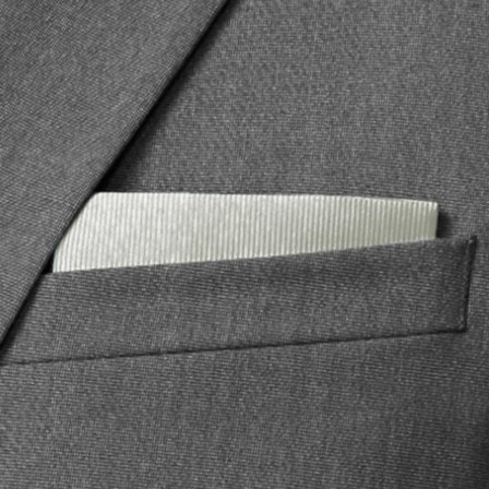 Pañuelo de bolsillo de grogrén gris claro para hombres - Pañuelos de bolsillo de color liso